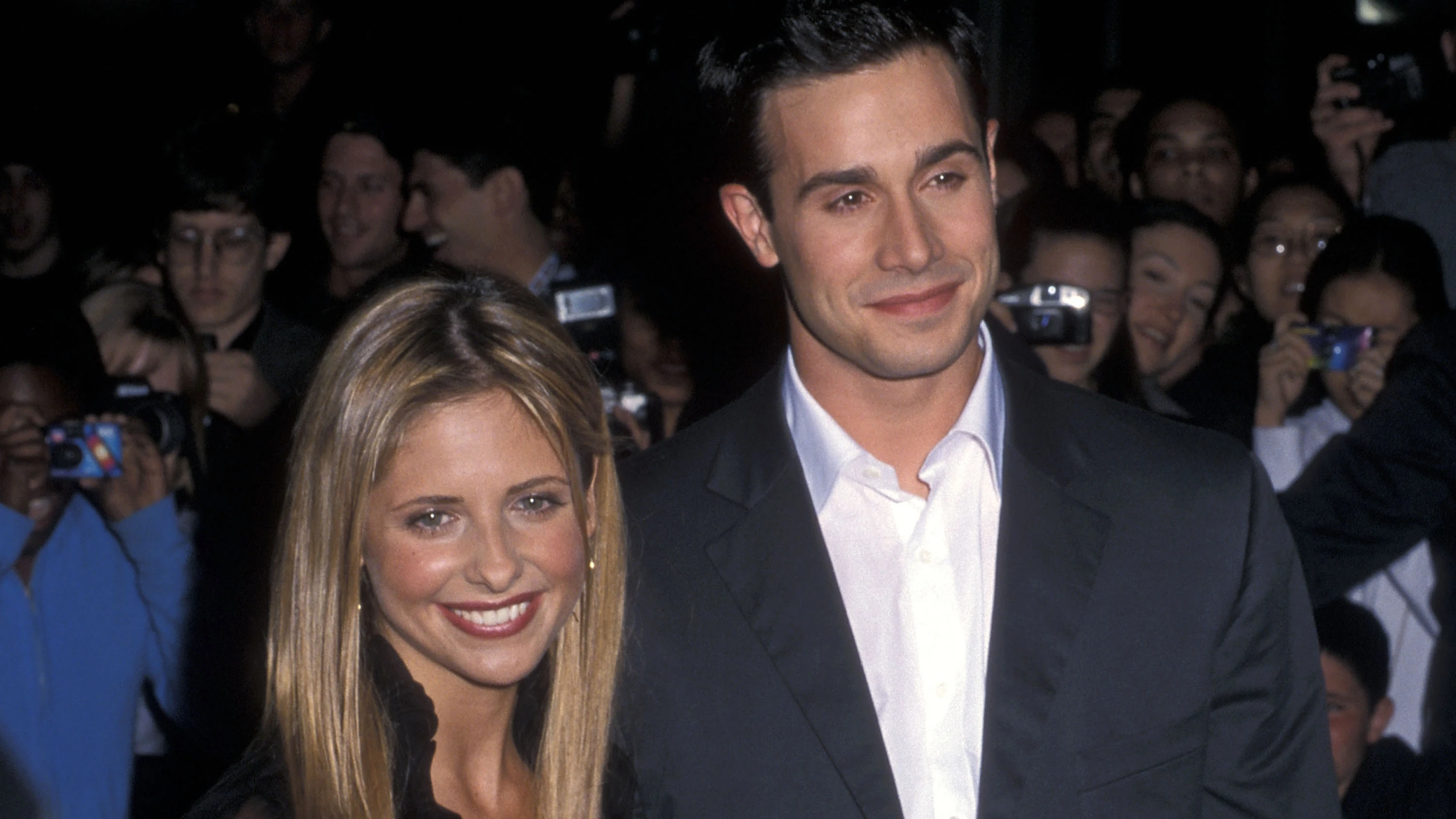Sarah Michelle Gellar and Freddie Prinze, Jr. attend the "Boys and Girls" New York City Premiere. Source:Getty Images