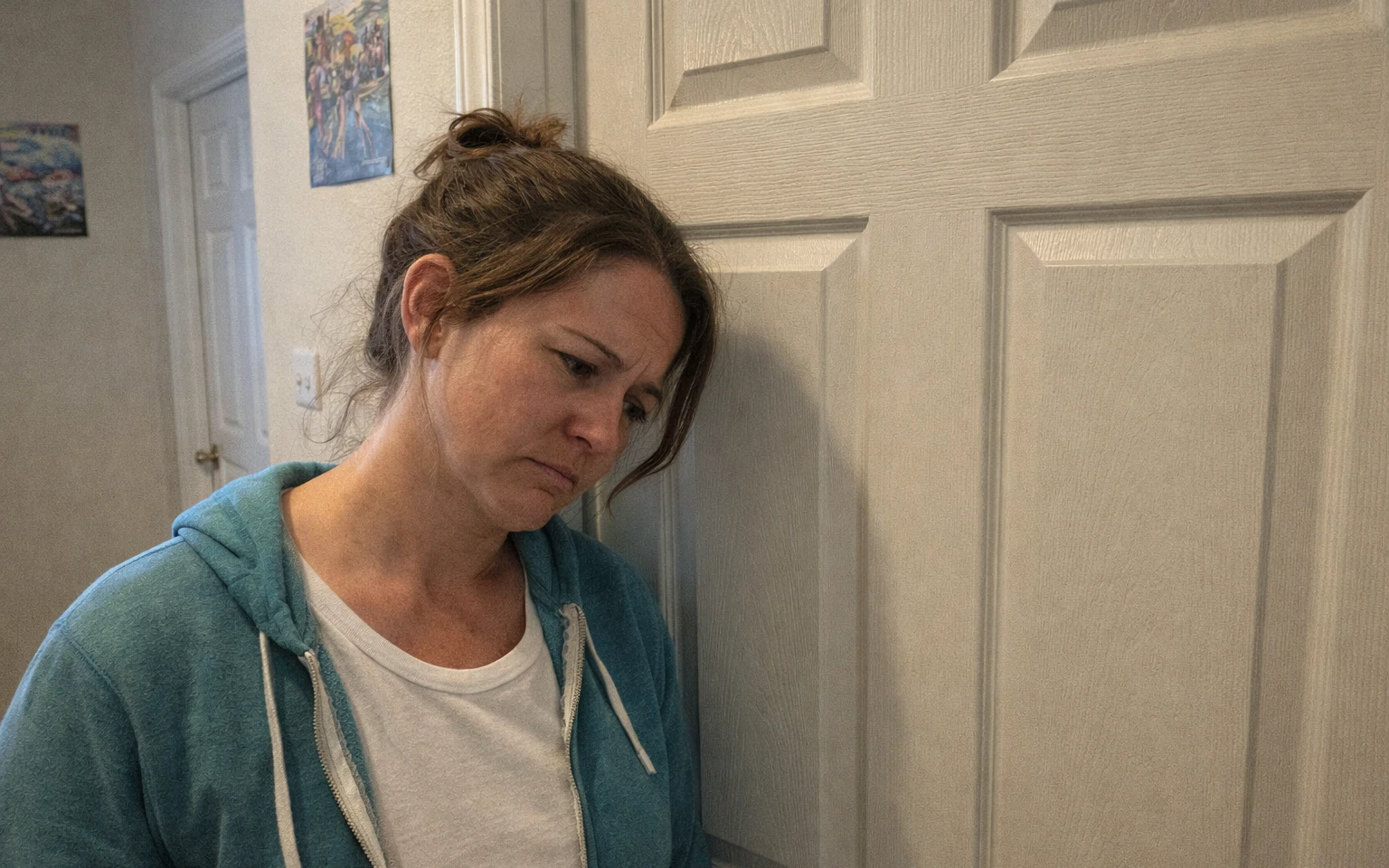 Woman at the door of the room | AI-generated image