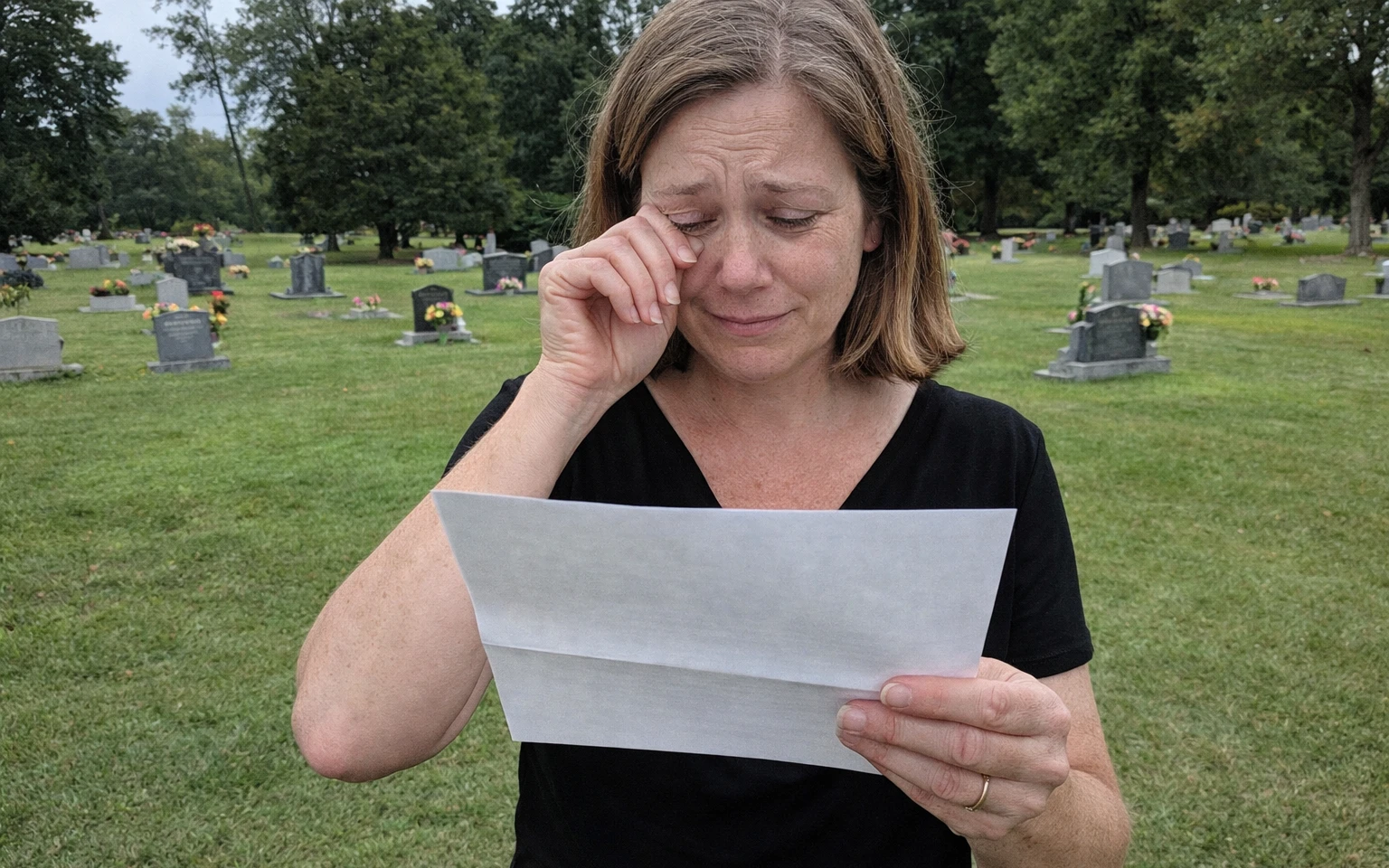 Woman in the cemetery | AI-generated image