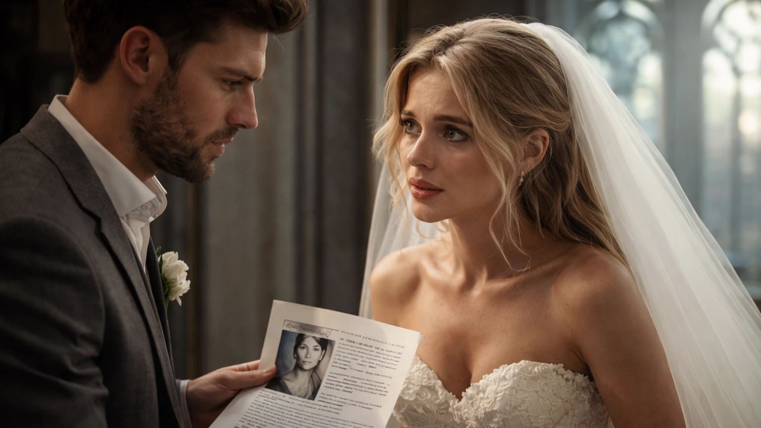 Bride explaining herself | AI generated image