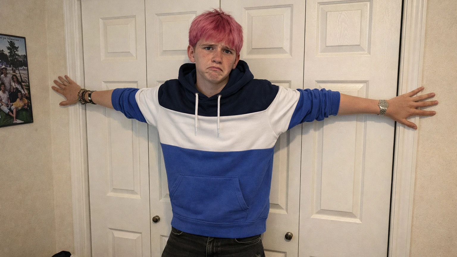 Teenager near the closet | AI-generated image