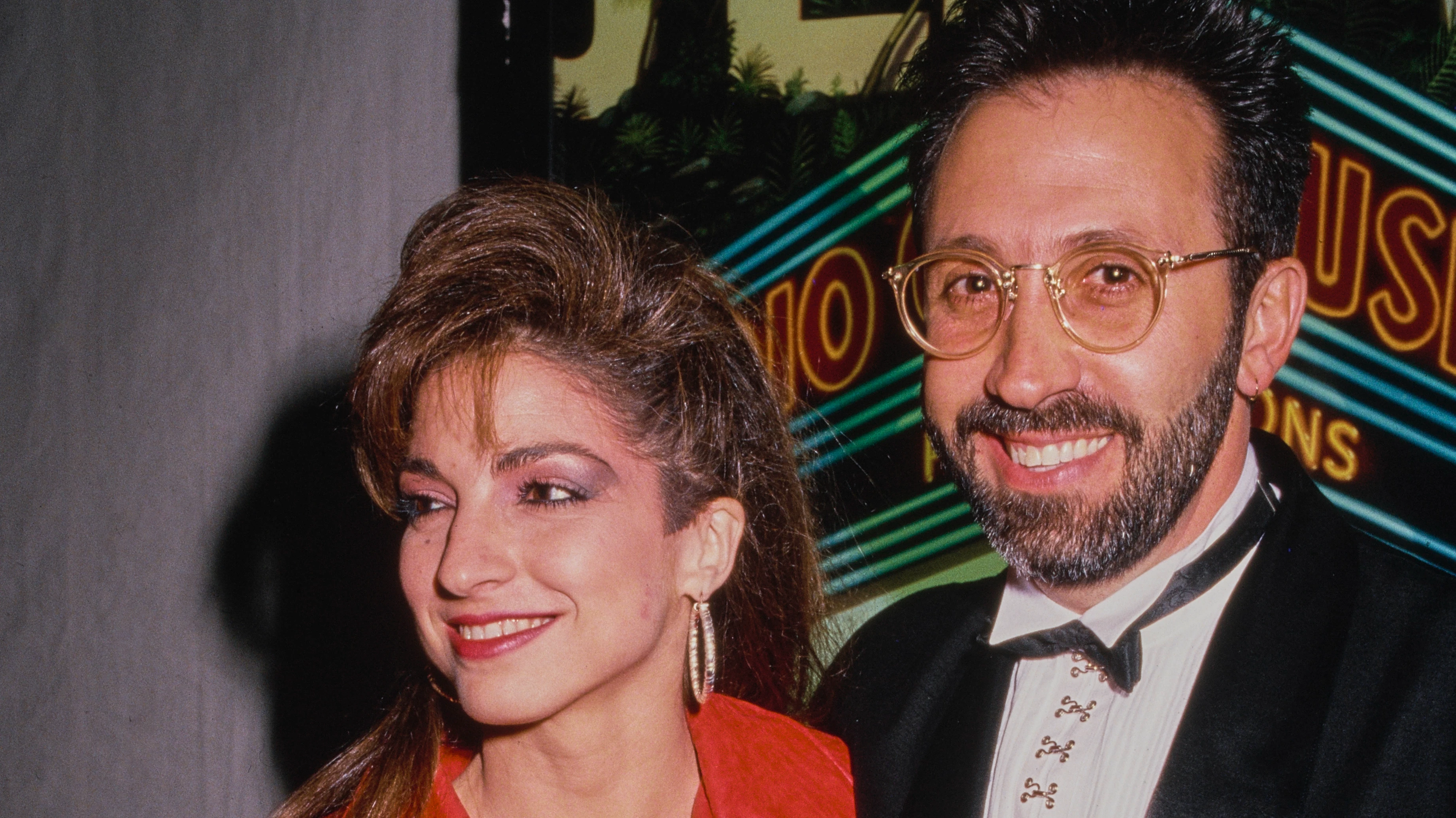 Gloria and Emilio Estefan attends the 15th Annual American Music Awards Party at Chasen's Restaurant in Beverly Hills, California, 15th January 1988. Source:Getty Images